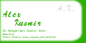 alex kusnir business card